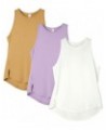 Women's Racerback High Neck Athletic Tank Tops for Workout Yoga Running (Pack of 3) Off White/Camel/Lilac $12.00 Activewear